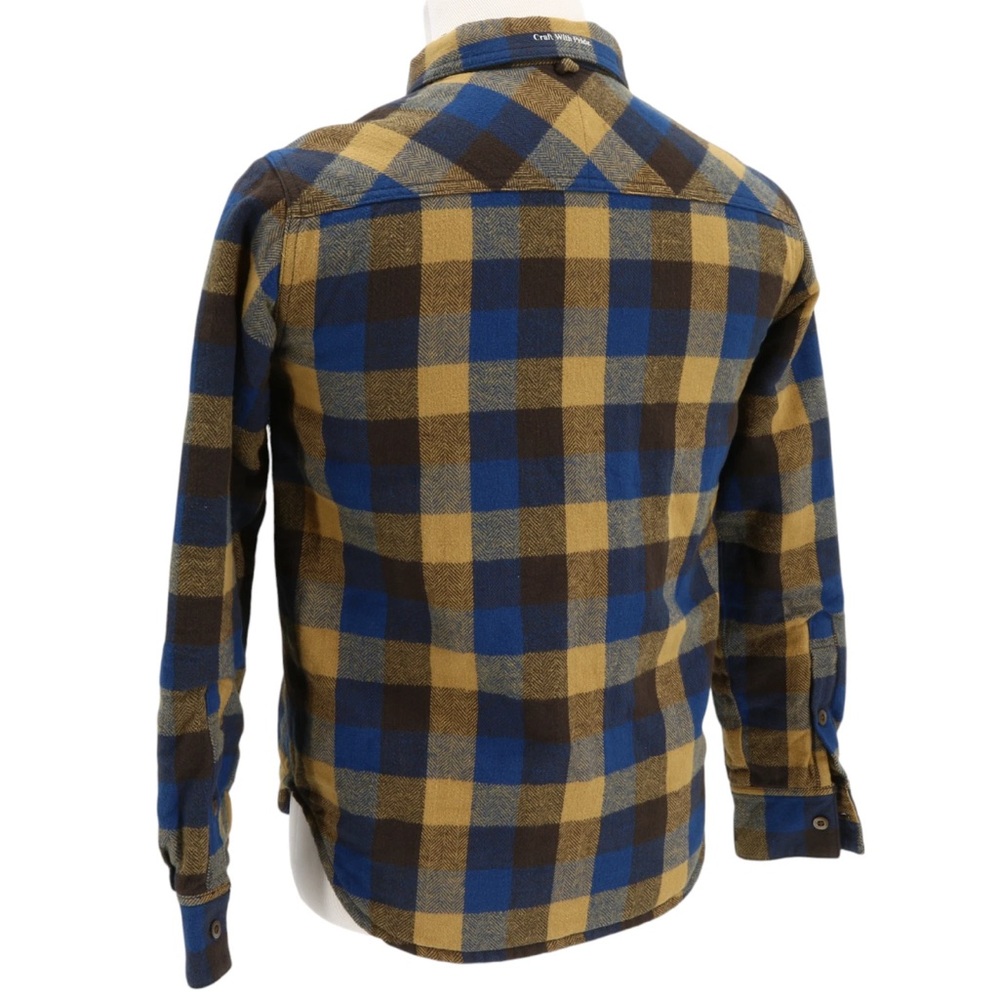 Blue and Yellow Plaid Flannel Shirt - Picture 3 of 5